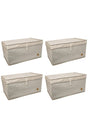 4 Pieces - Multi-Purpose (Laundry-storage-organization etc.) Storage Bag with Lid, Box Mega 60x40x30 - Brown - Swordslife