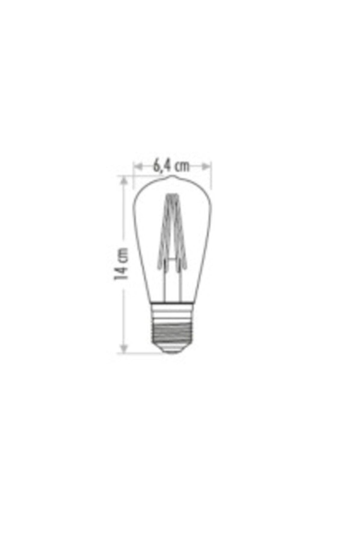 4290 8w Long Filament Rustic Bulb E27 Socket