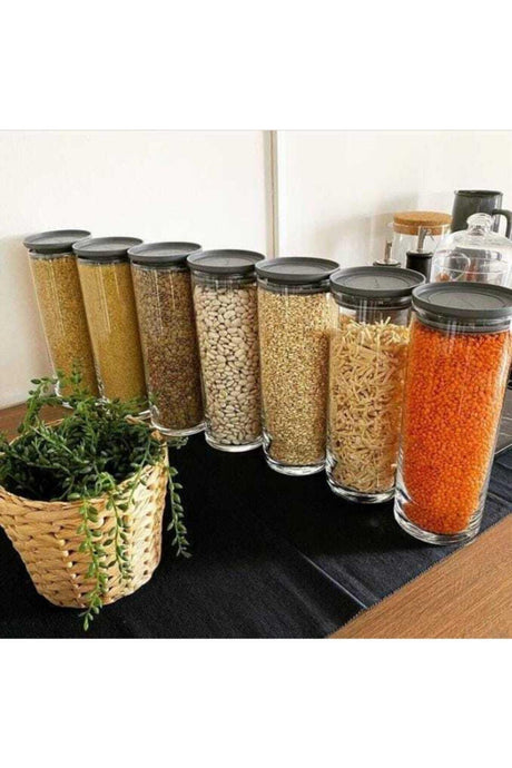 43756 Vacuum Glass Jar - Glass Supply Storage Container 6 Pcs. Gray 43756 - Swordslife