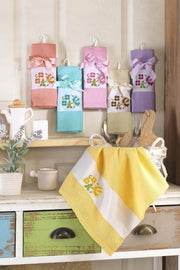 45x65 100% Cotton 6 Pieces Canvas Embroidered Kitchen