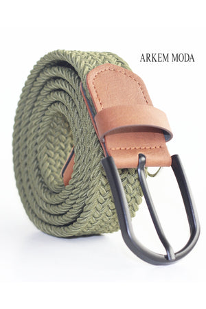 Braided Elastic Belt Jeans, Jeans, Shorts Khaki Men'S Belt 3,5 Cm