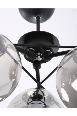 Triangle Black Chrome 3 Smoked Glass Chandelier