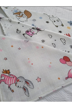 100% Cotton 3-Pack Muslin Square Baby Mouth Wiping Wipes And Sweat Cloth