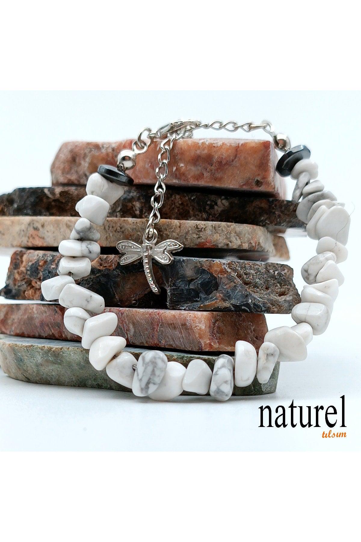 Natural Stone Howlite Women's Bracelet - Broken Natural Stone - Gift Bracelet - Swordslife