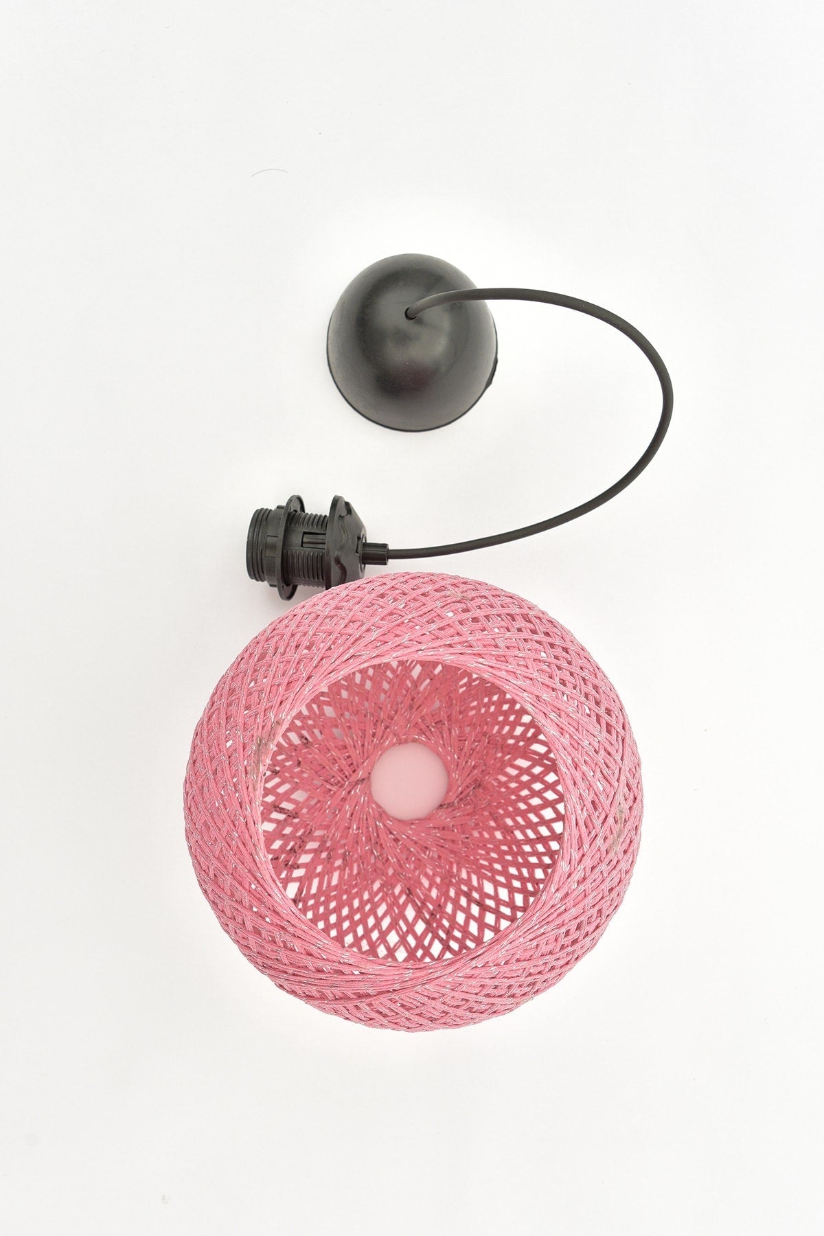 Balle Pink Pendant Lamp Ball Chandelier Black Cable