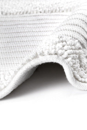 Berlin Tufting Natural Cotton 2 Piece Bathroom Rug Set 60x100 50x60 Cm White - Swordslife