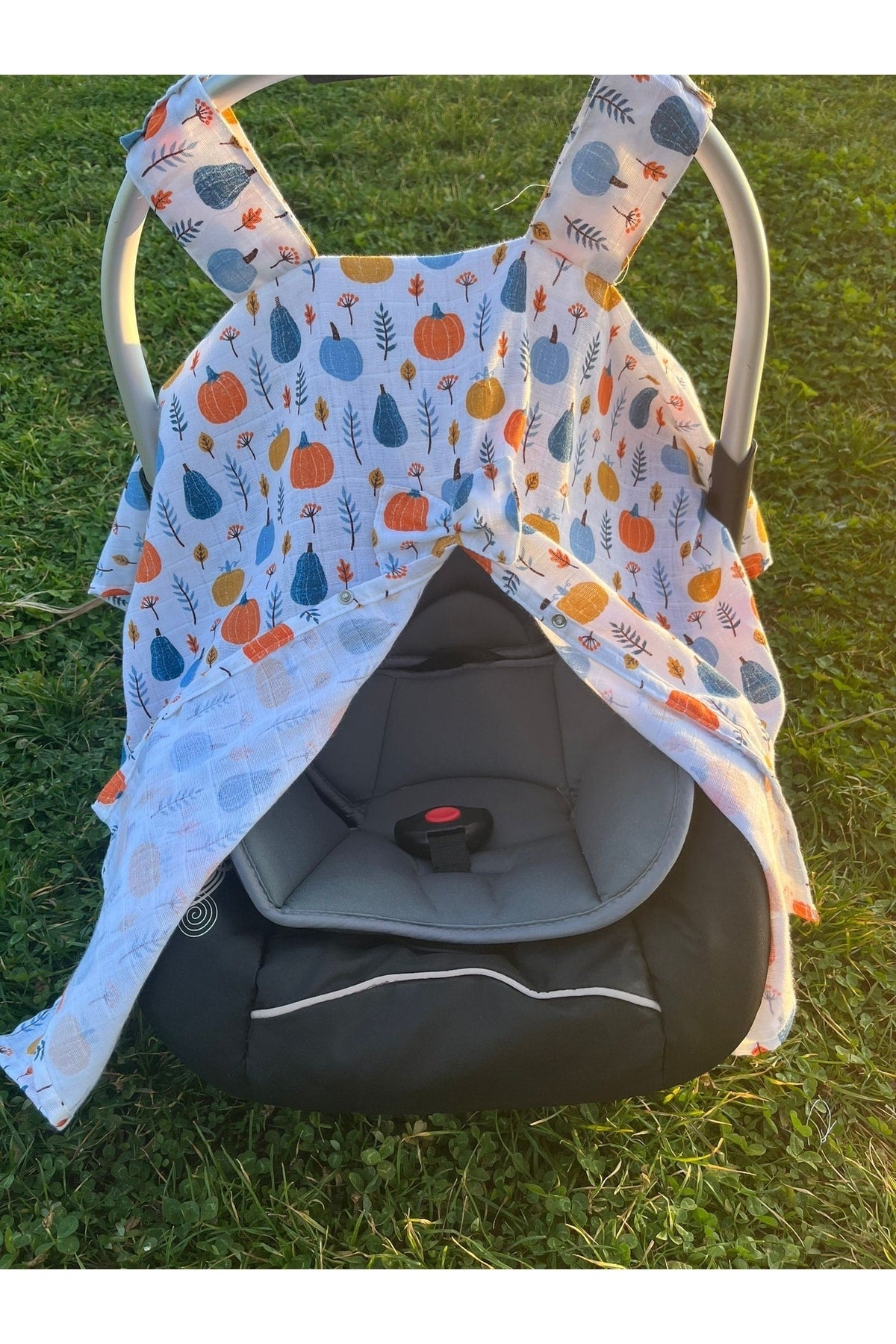 Run Baby Muslin Fabric Push-Up Stroller Cover (Balkabak) 75X100Cm
