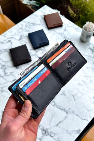 Black Butterfly Model Genuine Leather Men'S Name Custom Printed Wallet