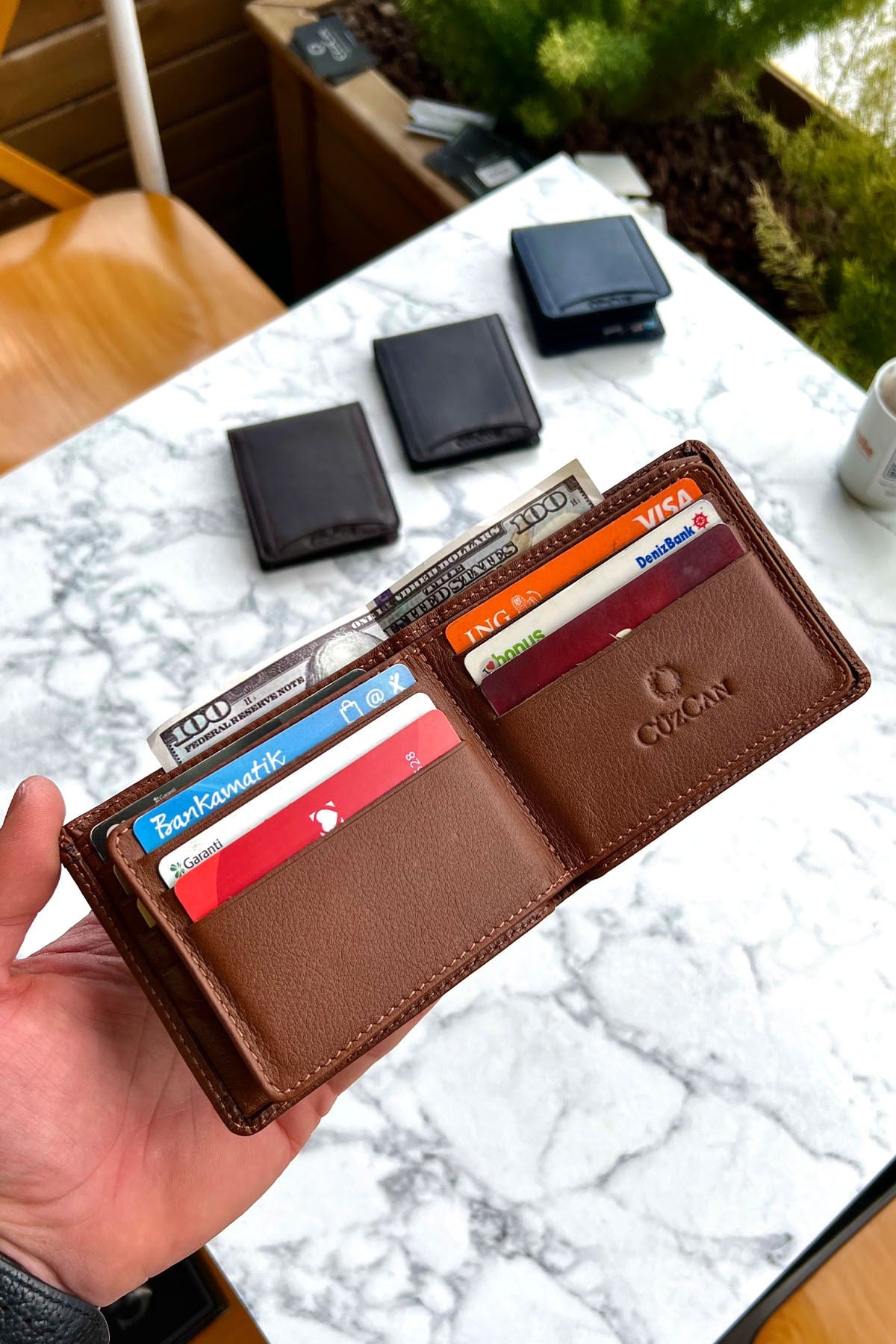 Taba Butterfly Model Genuine Leather Men'S Name Printed Wallet