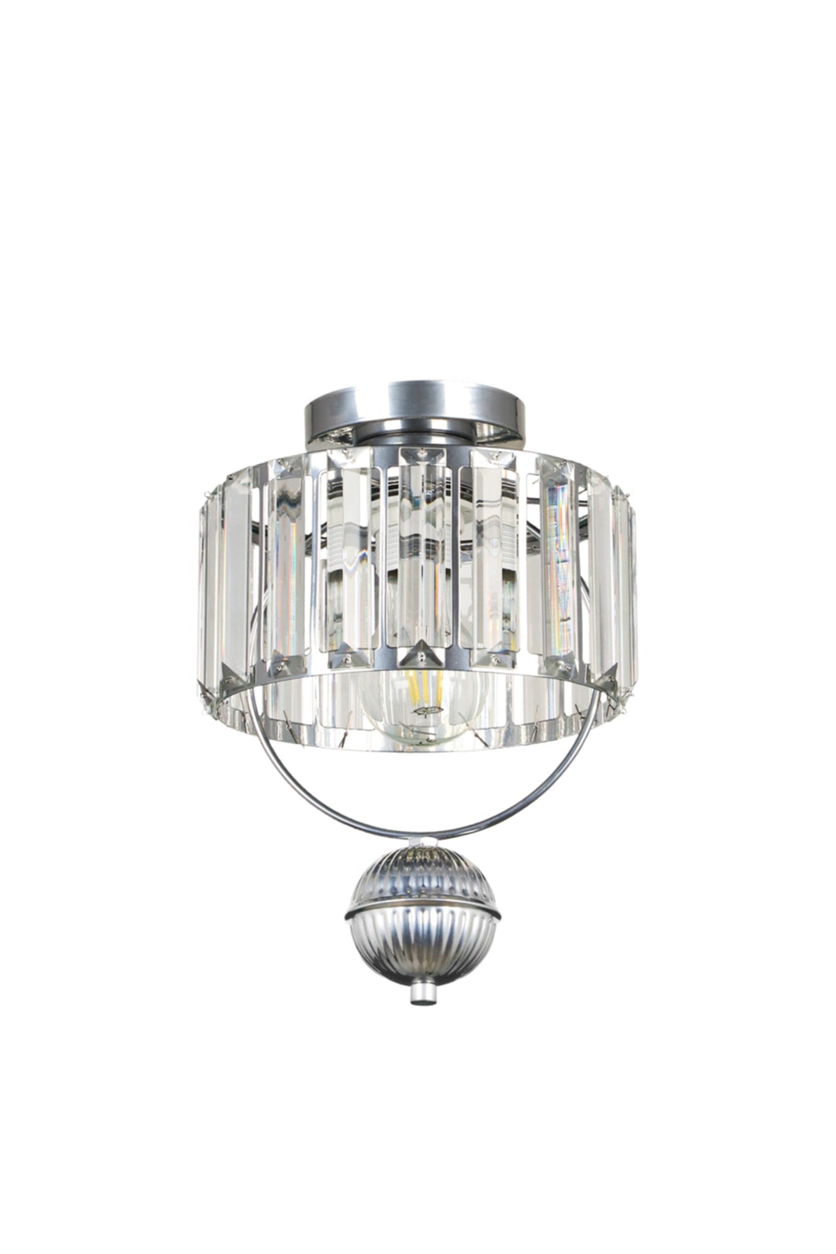 Gallon Ceiling Lux Crystal Mounting Single Chandelier Chrome