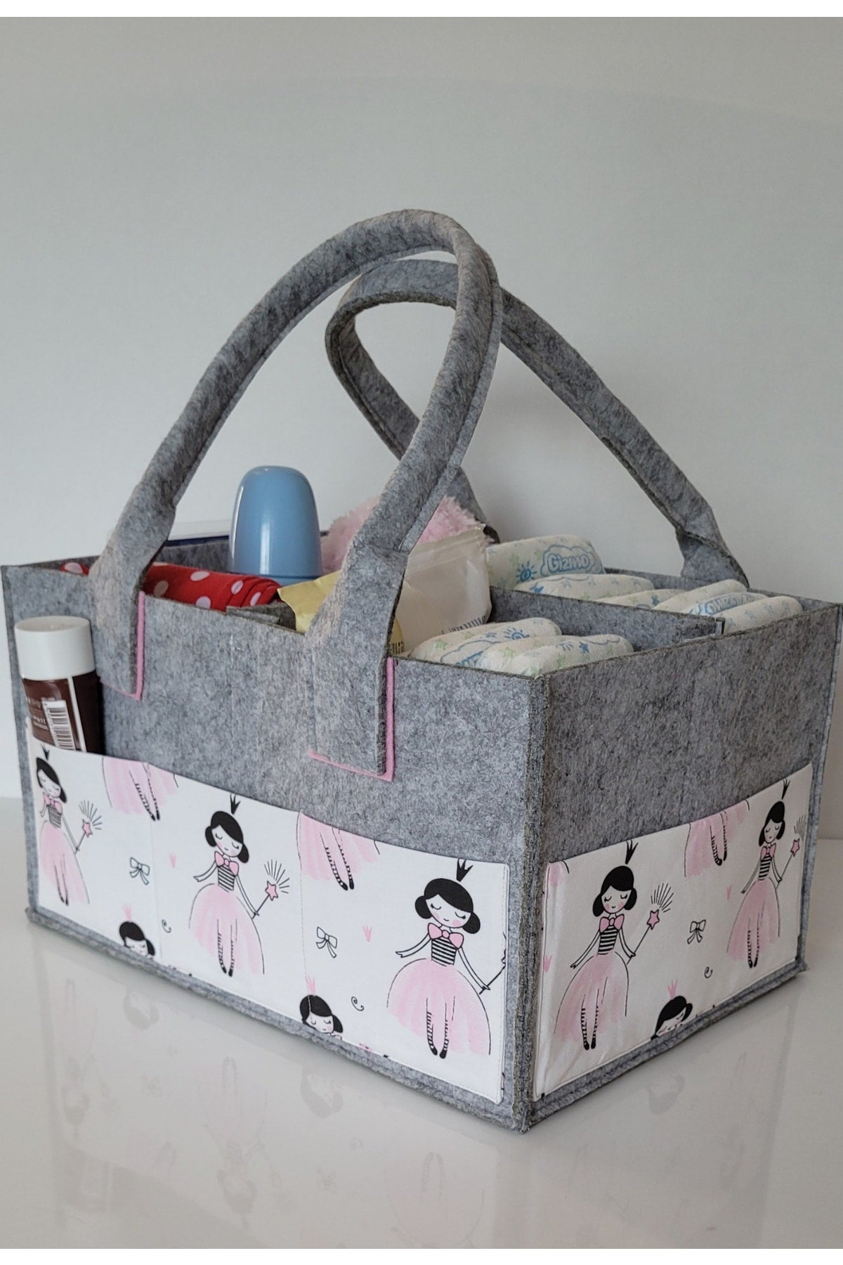 Handmade Multi-Purpose Felt Mother Baby Care And Organizer Bag Functional Organizer With Lid