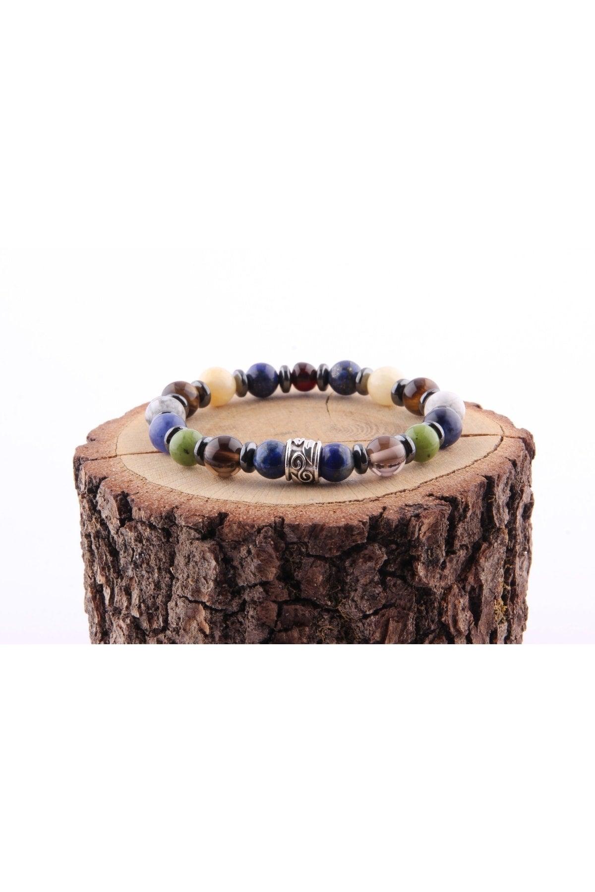 Student Bracelet Lapis smoky Quartz-jade-chrysocolla-howlite-hematite-pink Quartz-amber - Swordslife