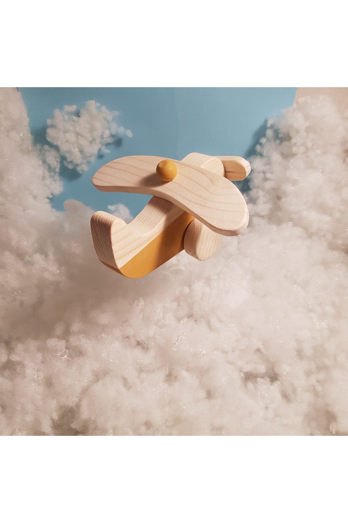 Handmade Wooden Toy Airplane, Educational, Creative, Vintage And Natural And Safe Wooden Baby Toy