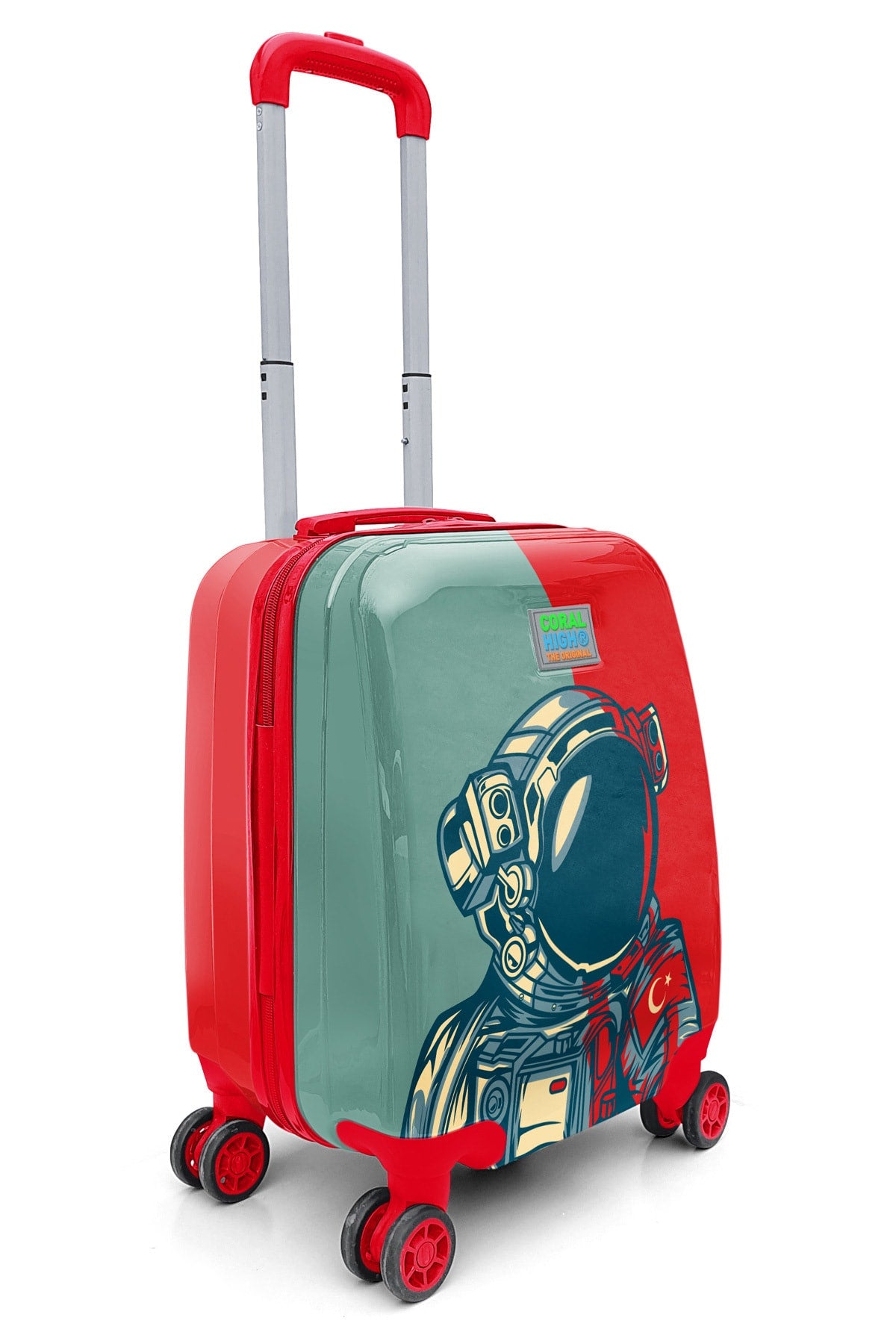 Kids Indigo Red Astronaut Patterned Child Suitcase 16759