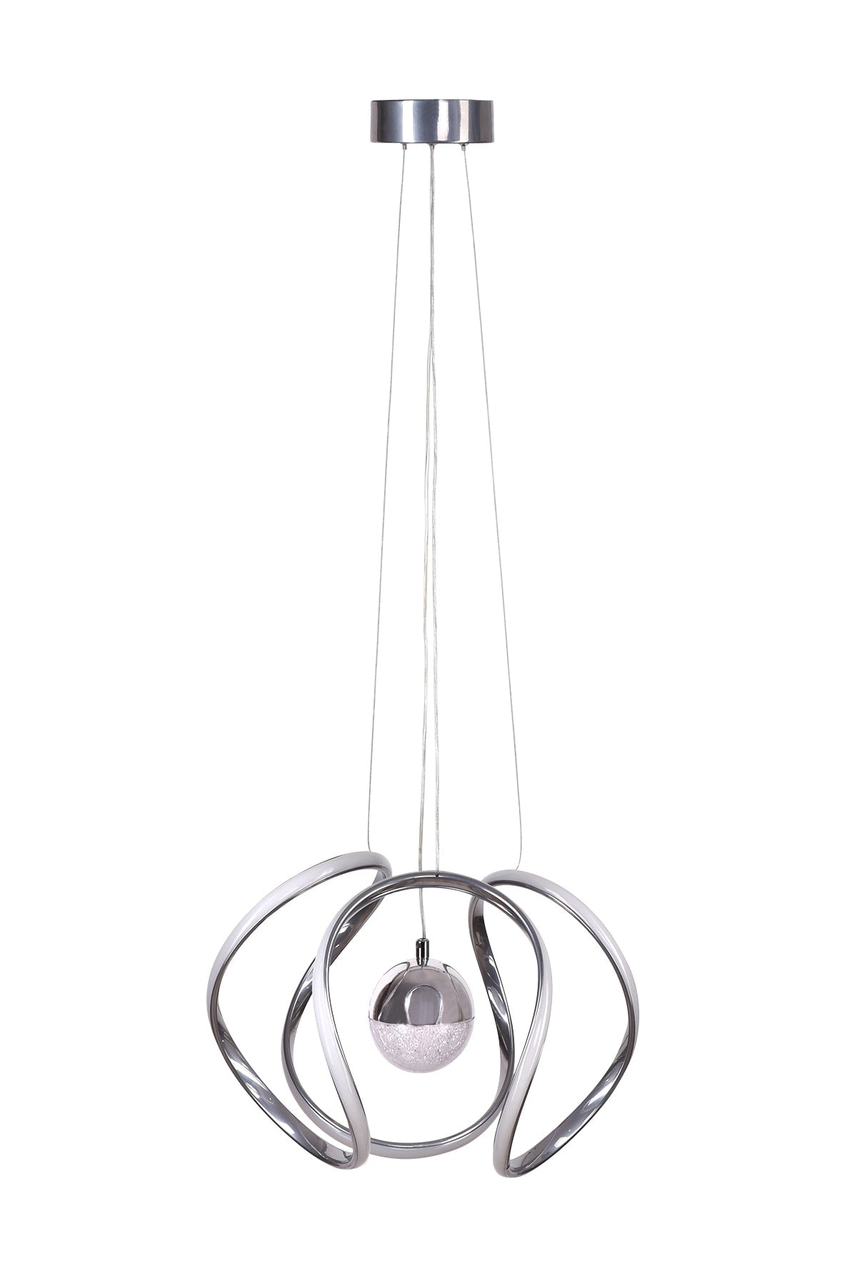 Bretzel Led Chandelier Silver