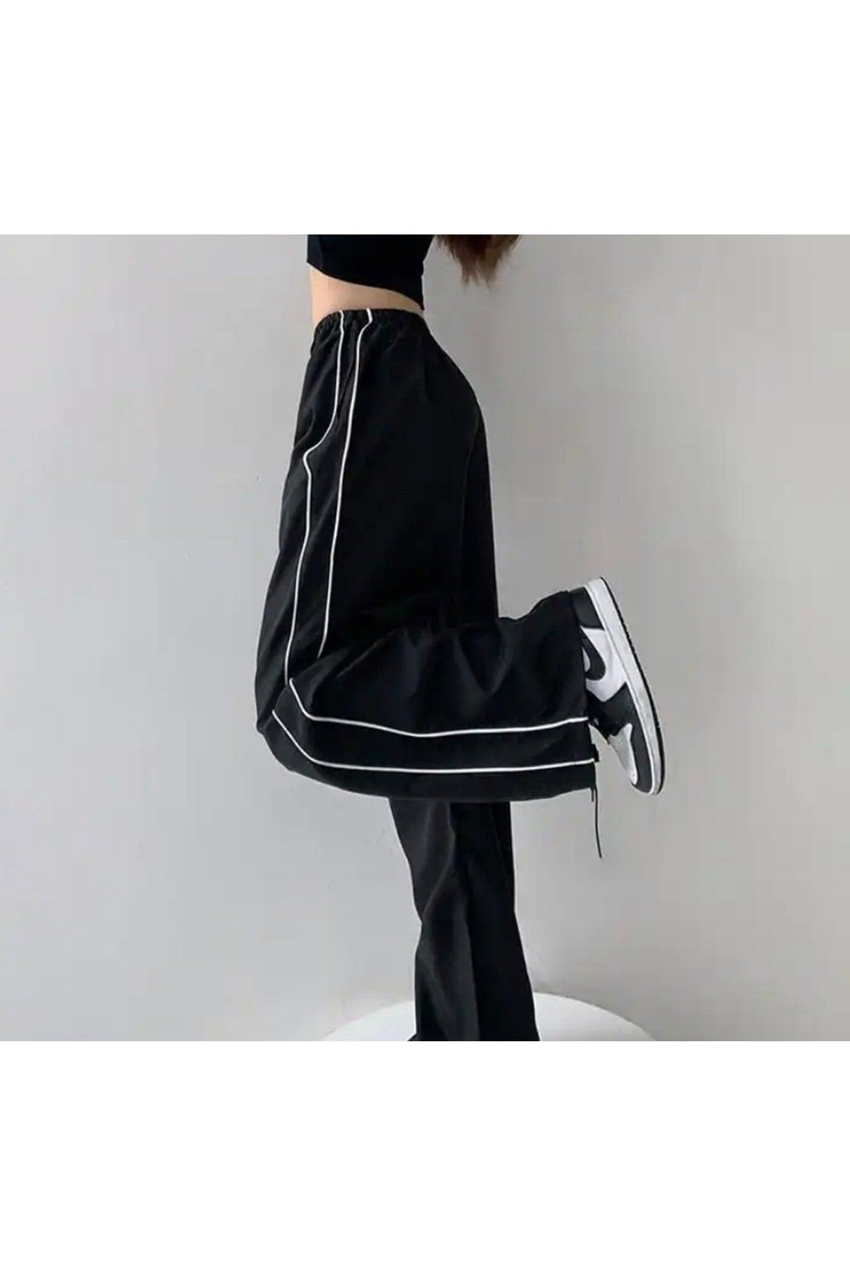 Unisex Double Striped Black Sweatpants - Swordslife