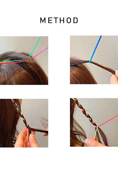 Rainbow Fulaş Silk Bags Hair Braiding Ornament 10 Pcs - Swordslife