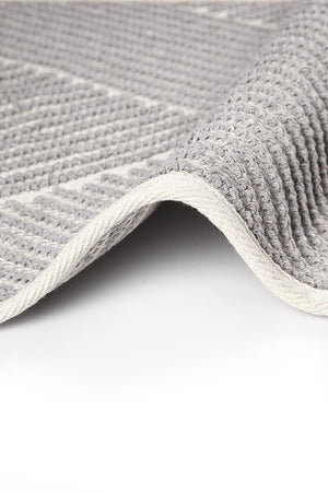 Moana Natural Cotton Bathroom Rug Set 50x80+40x50 Cm - Gray - Swordslife