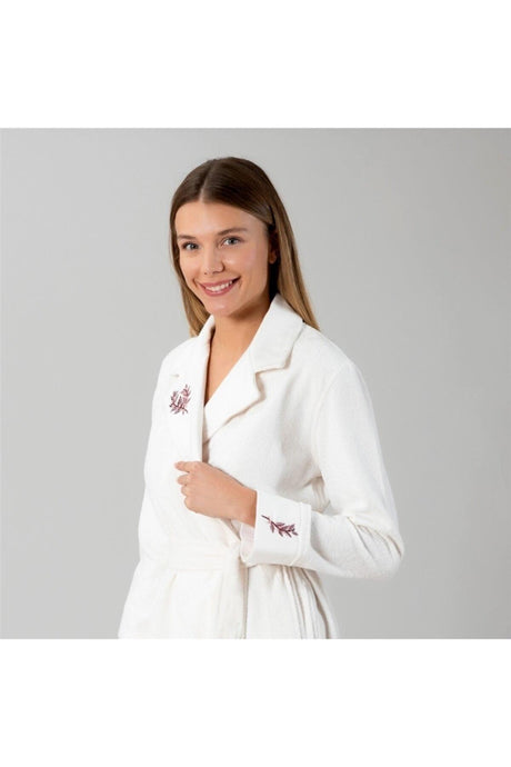 Flori Women's Bathrobe L Ecru - Swordslife