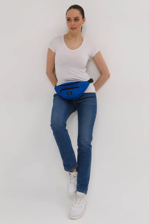 Unisex Blue 2-Compartment Shoulder And Waist Bag