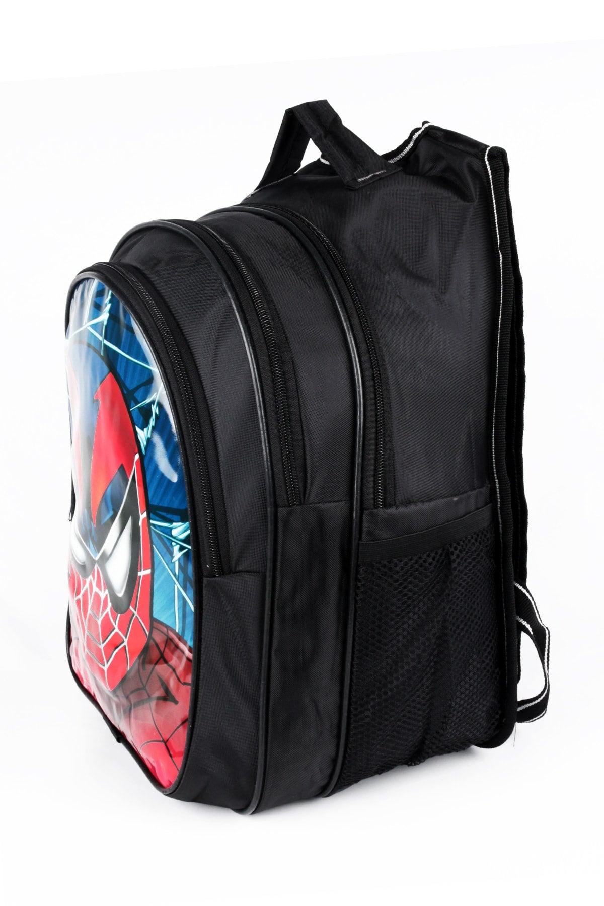 Middle School Primary School Bag and Lunch Box 3 Pockets Padded Spider Head Black