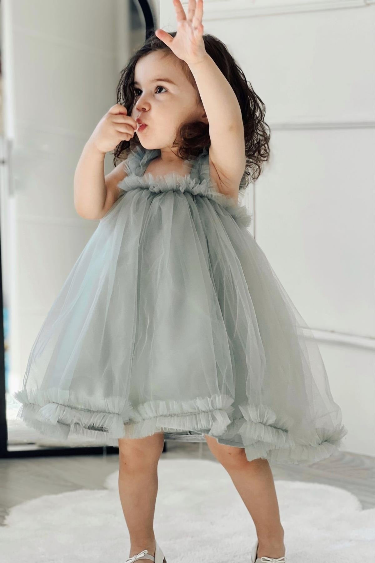 Princess Girl Child Party Dress Birthday Dress - Aqua Green