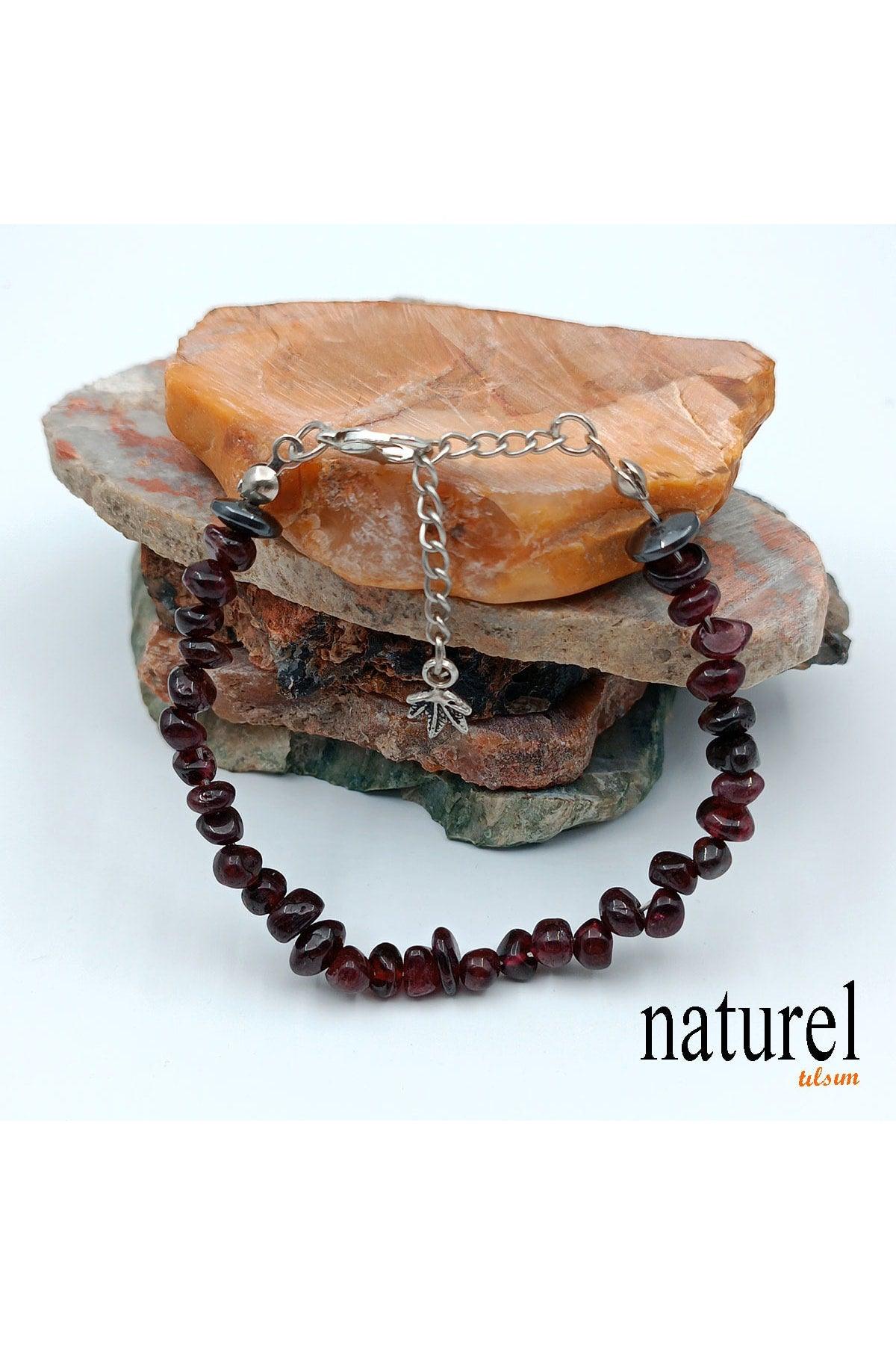 Natural Stone Garnet - Garnet Women's Bracelet - Broken Natural Stone - Gift Bracelet - Swordslife