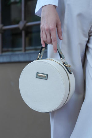 Canvas- Cream Mint Women'S Round Shoulder Bag