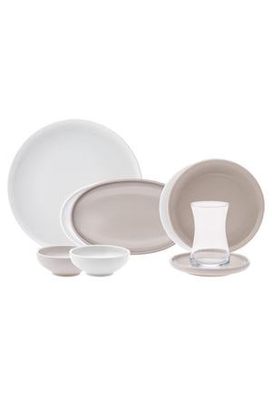 Cordelia Gray 26 Piece Porcelain Breakfast Serving Set For 6 Persons