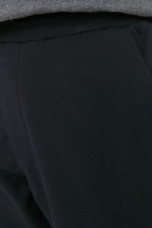 Black Men'S Basic Regular/Normal Fit Rubber Leg Sweatpants Tmnss20Ea0053