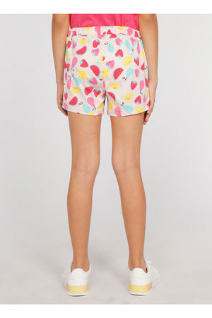 Limon Demi-M D1 Pink Mini Girl Patterned Shorts