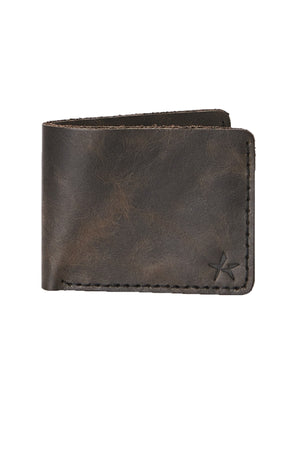 Men'S Black 100% Genuine Leather Wallet Keychain