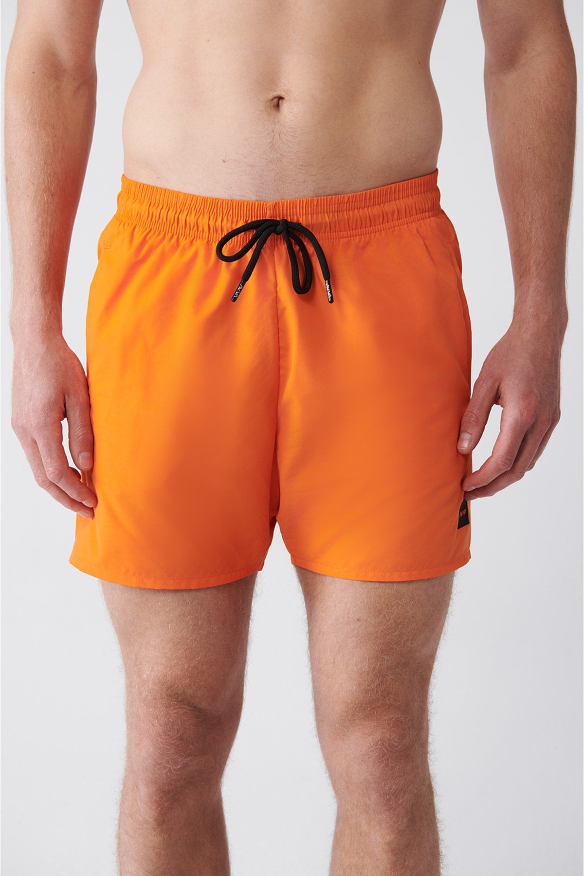 Men's Orange Quick Dry Standard Size Straight Swimwear Marine Shorts E003801