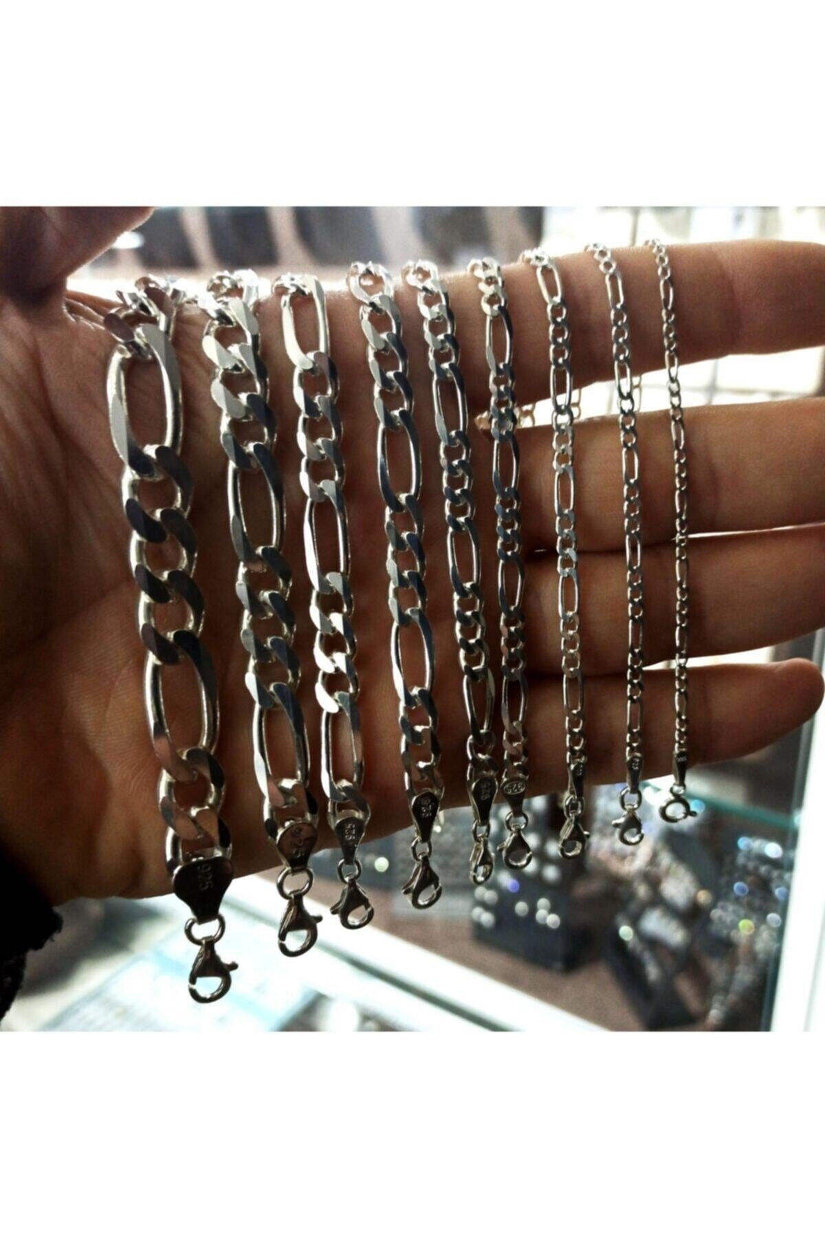3Mm Figaro Model 925 Sterling Silver Men'S Bracelet Imprint 253882842