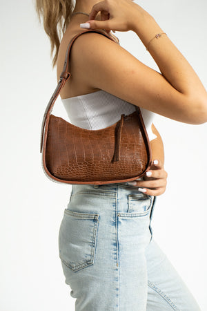 Women'S Crocodile Baguette Bag