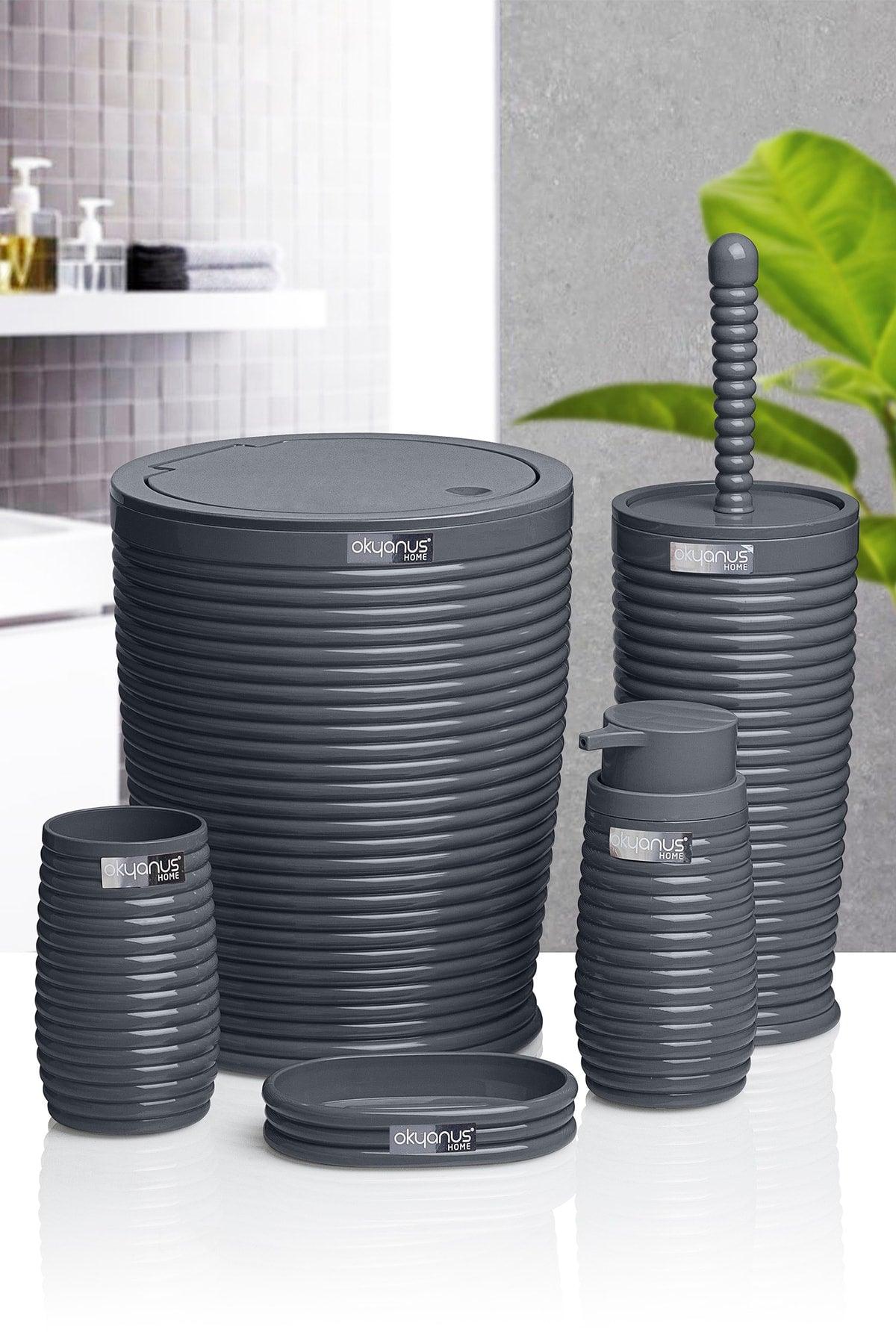 Anthracite Elegans 5 Pcs Bathroom Set - Swordslife