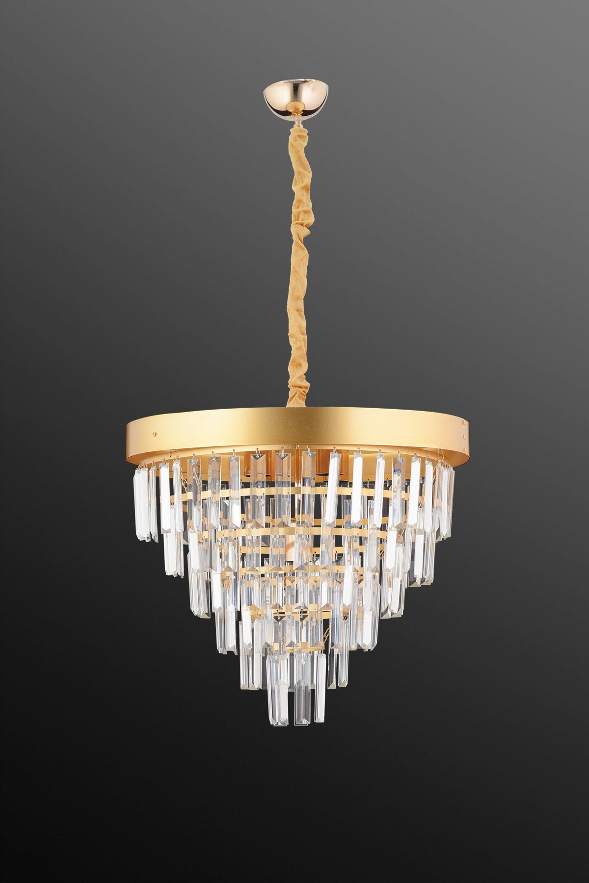 Linda 55 Cm Gold Luxury Crystal Stone Chandelier