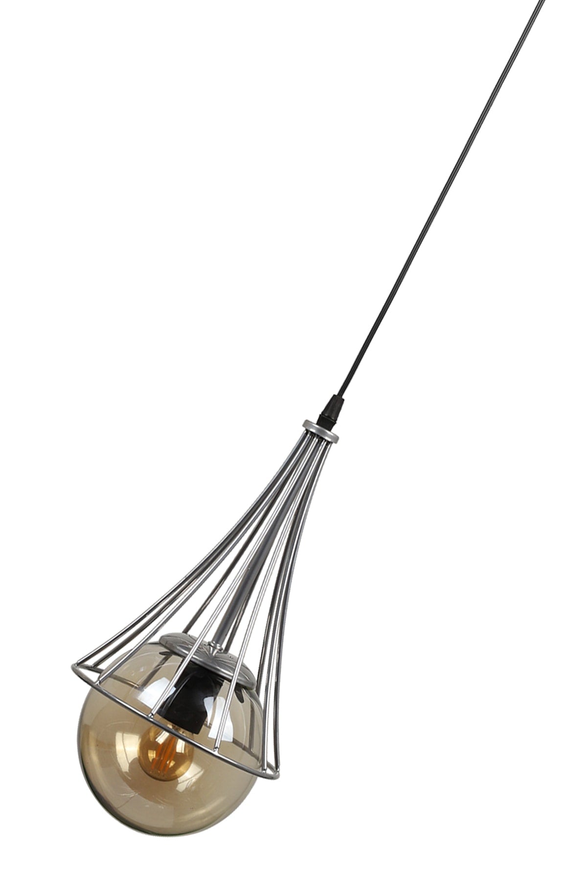 Lapis Single Chandelier Chrome-Honey Glop Glass
