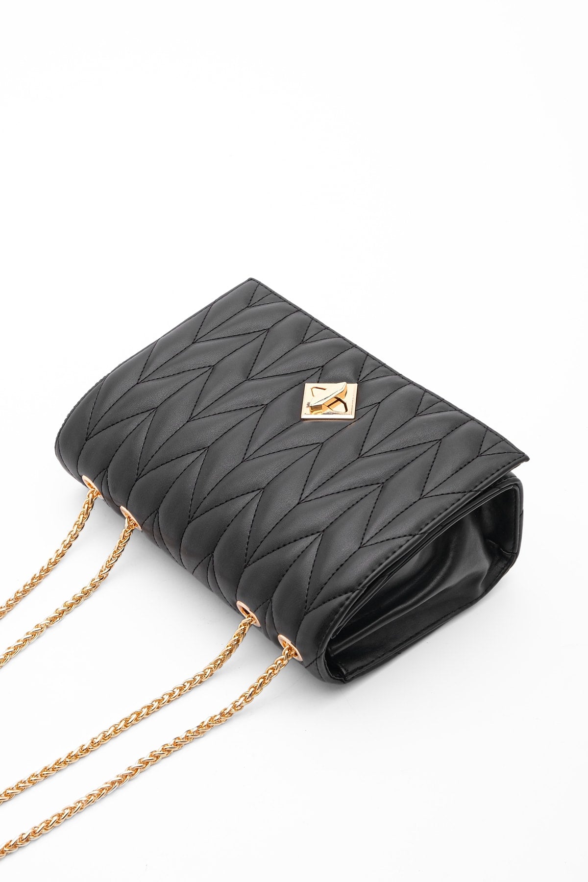 Women'S Gold Color Chain Shoulder Bag Delbin Black