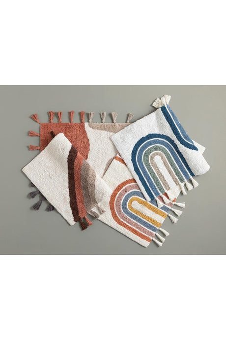 Square Cotton Bath Mat 60x90 Cm Beige-tile - Swordslife