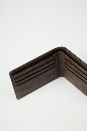 Men'S Navy Blue-Brown Wallet