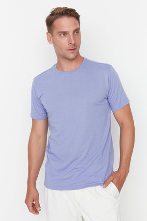 Lilac Men'S Basic Regular/Normal Cut Crew Neck Short Sleeved T-Shirt Tmnss22Ts0271
