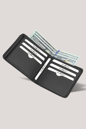 Original Men'S Wallet Black Sport & Stylish With Leather Fabric Box 70-021