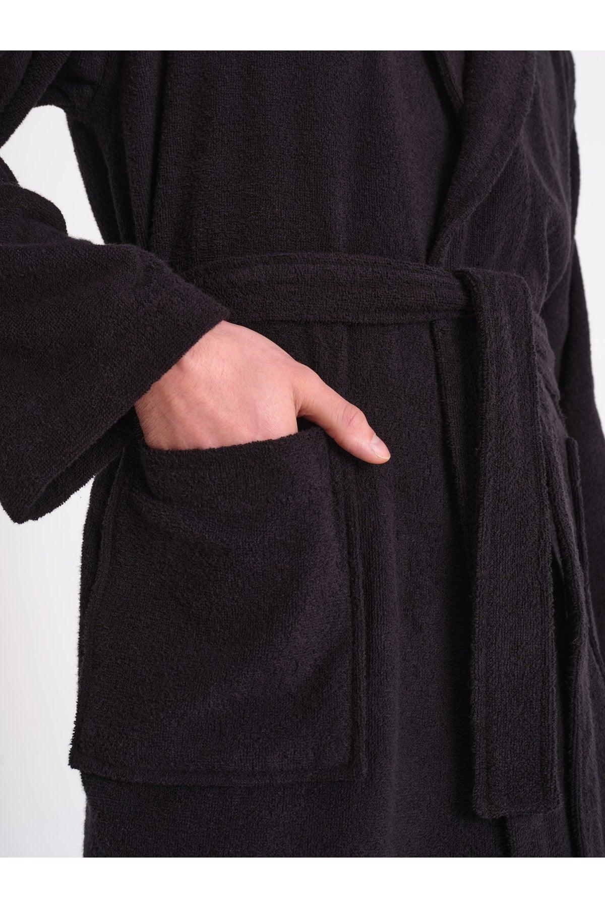 Istanbul Black Regular 100% Cotton Bathrobe Xl/xll - Swordslife