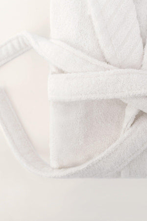 Lycian White Bathrobe Set 2 Pcs Set 1 Bathrobe 1 Towel Soft Cotton Bathrobe Hand Face Towel Bath 1054a - Swordslife