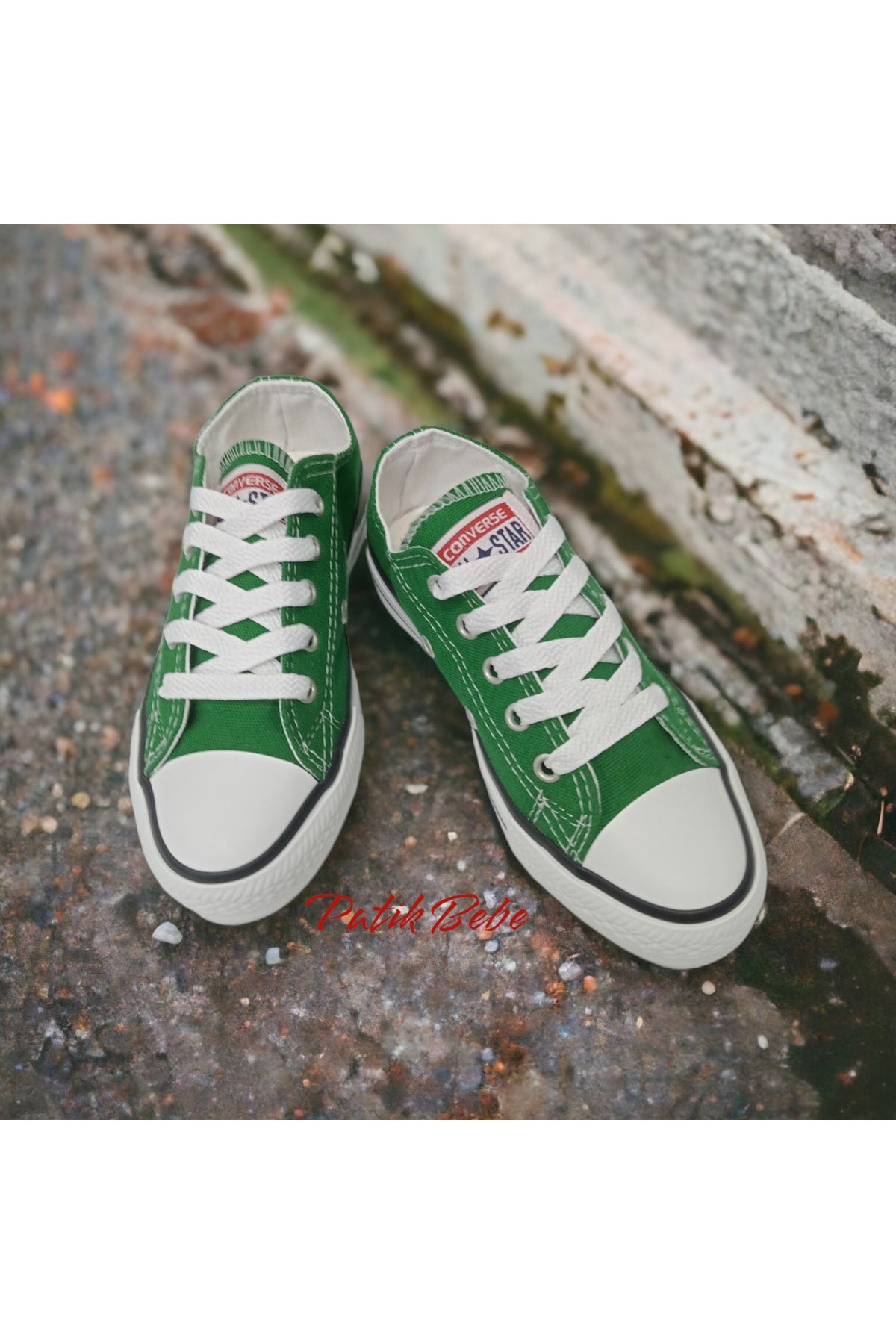 Dark Green Short Linen Convers Shoes