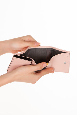 Men'S Vegan Leather Black Cash Money Compartment Sliding Mechanism Wallet Card Holder
