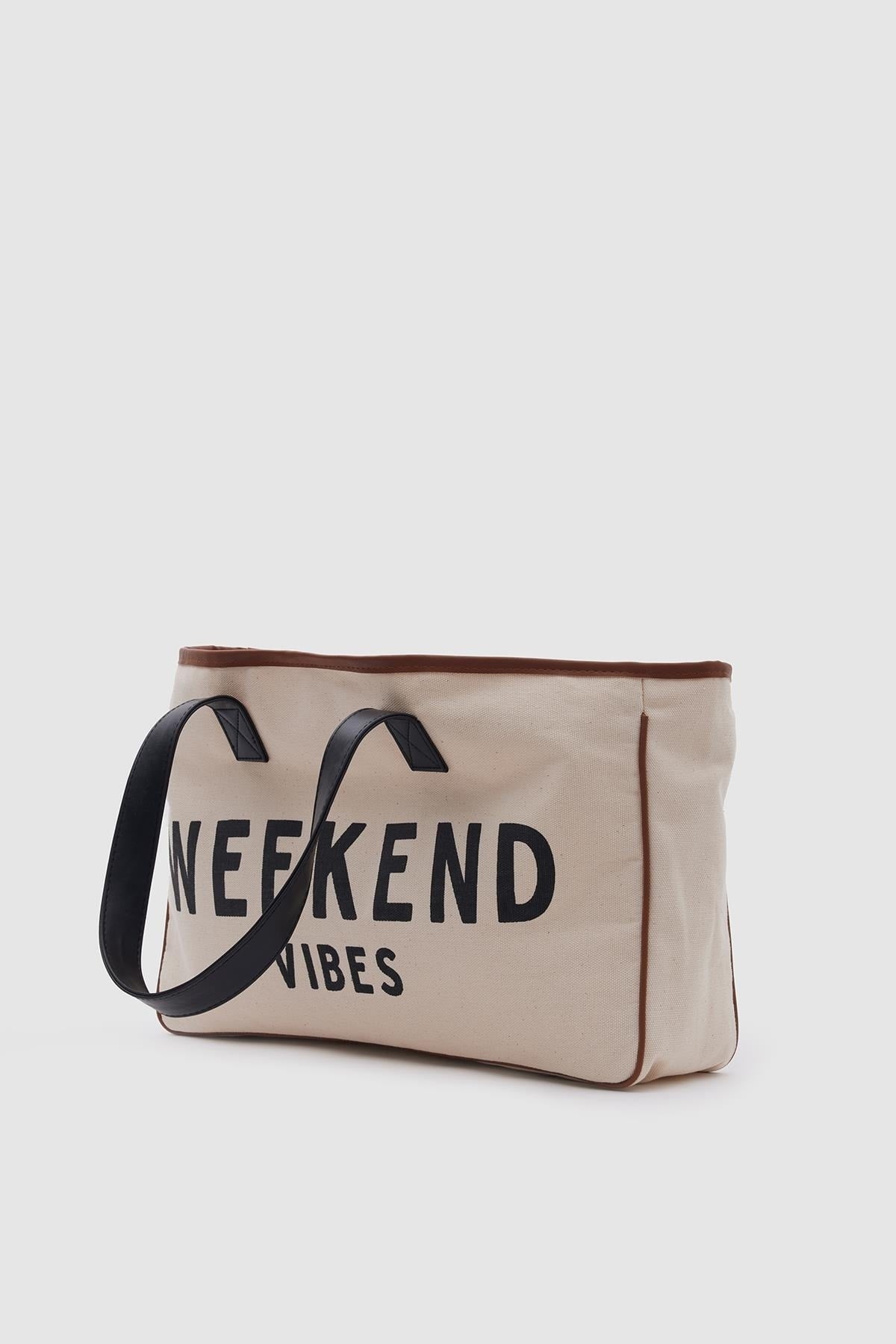 Canvas Fabric Bigger Shopper Bag Weekend