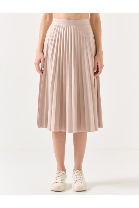 Mink Wide Cut High Waist Pleated Knitted Skirt - Swordslife