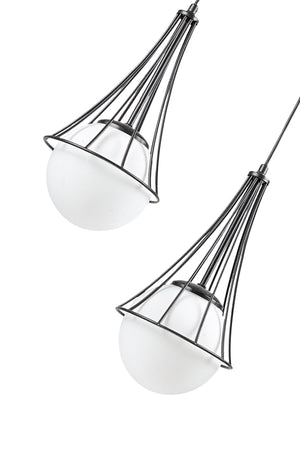 Lapis 2Nd Black-White Globe Glass Chandelier